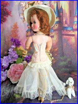 Vintage Madame Alexander Cissy Doll tagged Corset Red hair Blue eyes Hat Poodle