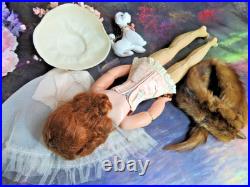 Vintage Madame Alexander Cissy Doll tagged Corset Red hair Blue eyes Hat Poodle
