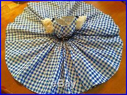 Vintage Madame Alexander Cissy Tagged Blue And White Checked Dress 1955