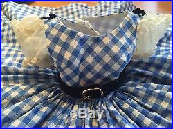 Vintage Madame Alexander Cissy Tagged Blue And White Checked Dress 1955