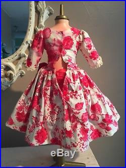 Vintage Madame Alexander Cissy Tagged Camellia Print Dress 1958