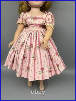 Vintage Madame Alexander Cissy Wallpaper Print Dress Tagged 1956 Hat Cissy Doll