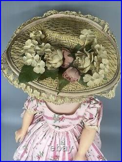 Vintage Madame Alexander Cissy Wallpaper Print Dress Tagged 1956 Hat Cissy Doll