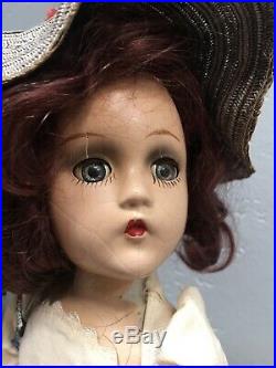 Vintage Madame Alexander Composition Wendy Ann Doll 14in Scarlett Southern Belle