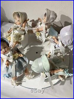 Vintage Madame Alexander Dionne Quintuplets 75 Anniversary 5 Dolls with Carousel
