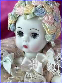 Vintage Madame Alexander Doll Pink Elizabethan Pin Cushion Pastel Roses #26480