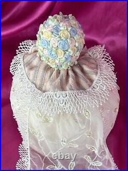 Vintage Madame Alexander Doll Pink Elizabethan Pin Cushion Pastel Roses #26480