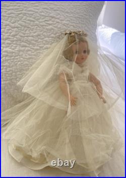 Vintage Madame Alexander Elise Blonde Bride Doll 15-16 No Factor Box 1950-1959