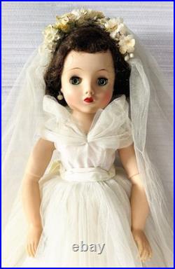 Vintage Madame Alexander Elise Bride Doll Brunette 15 1950s read