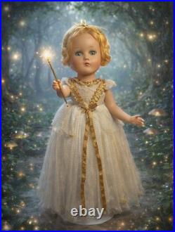 Vintage Madame Alexander Fairy Queen Doll 14 1/2 Composition Mistagged Dress