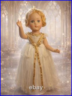 Vintage Madame Alexander Fairy Queen Doll 14 1/2 Composition Mistagged Dress
