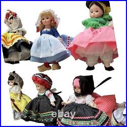 Vintage Madame Alexander International Dolls Lot Of 10 + Accessories + Boxes