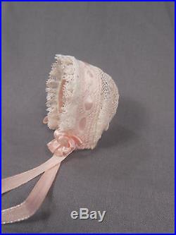 Vintage Madame Alexander Kins Lovely Early White Lace Bonnet So Pretty