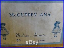 Vintage Madame Alexander McGuffey Ana Doll Original Box 1930's Excellent