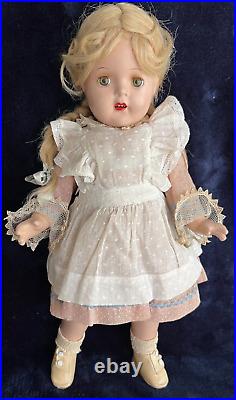 Vintage Madame Alexander McGuffy Anna Doll Composition 16 IN Tag Costume 1930's