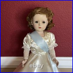 Vintage Madame Alexander Queen Elizabeth Doll Margaret Face Hard Plastic 17.5
