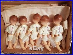 Vintage Madame Alexander Quintuplet Fisher Quints 5 dolls Original In Box 1960s