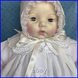 Vintage Madame Alexander Victoria Baby Doll 5760 White Gown CRYER WORKS! SEE VID
