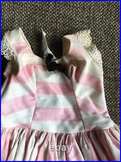 Vintage Pink White Striped Cissy Dress Madame Alexander-Tagged AS IS
