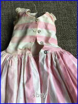Vintage Pink White Striped Cissy Dress Madame Alexander-Tagged AS IS