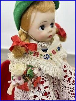 Vntg 50's Madame Alexander Doll Int'l Swiss Bent Knee Walker 8 with Shawl Flowers