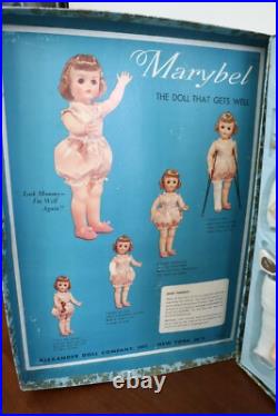 Vtg 1959 Alexander MARYBEL Doll That Gets Well Orig Case & Access Brown eyes
