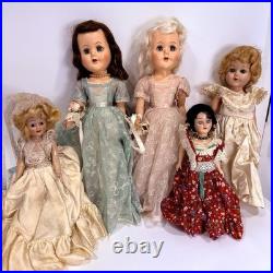 Vtg 22pc Doll Bundle Effanbee Madame Alexander Horsman Gura PMA Storybook
