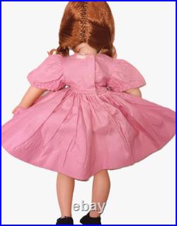 Vtg Madame Alexander Lissy Doll In 1956 Pink Cotton Dress Ma Slip & Shoes