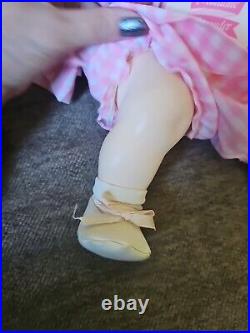 Working! 1965 Madame Alexander Puddin Baby Doll Blonde Pink Dress 20